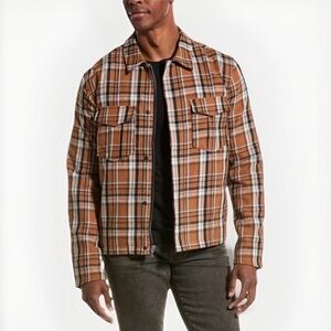 Men’s Rag & Bone Garage Jacket Brown Plaid Size Medium